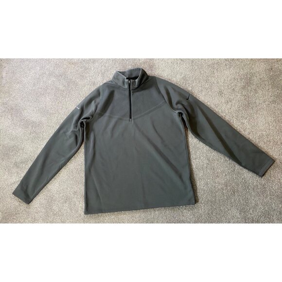 Nike Golf Dri-FIT Shirt Top Long Sleeve Pullover Gray Quarter Zip Medium - Picture 1 of 9